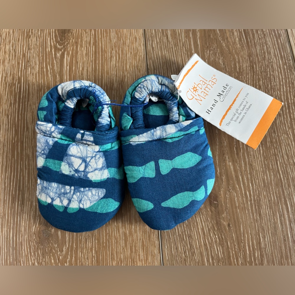 NWT Handmade Soft Crib Blue & Teal Baby Shoes